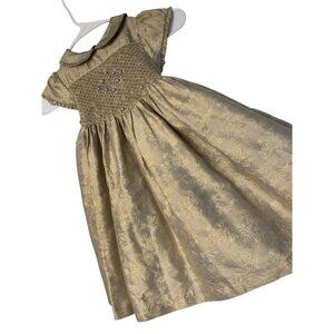 VTG Laura Ashley 3T Girls Vintage Silk Dress With Embroidered Accents RN10513